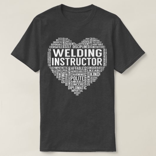 溶接インストラクターハート Tシャツ (デザイン正面)
