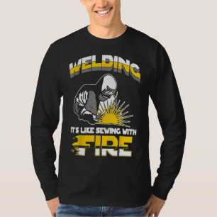 溶接ギフト 火で縫うような溶接 Upsfm Tシャツ