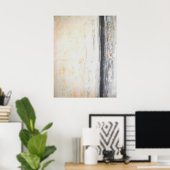 '溶接'グレーと黄色の抽象芸術アート ポスター (ホームオフィス)