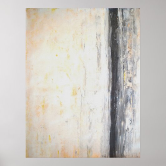 '溶接'グレーと黄色の抽象芸術アート ポスター (正面)