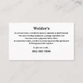 溶接サービスメタル溶接および製造 名刺 (裏面)
