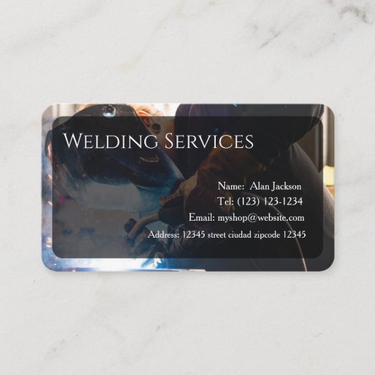 溶接サービス名刺 編集可能 名刺 (正面)