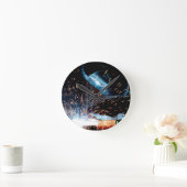 溶接スパーク ラウンド壁時計 (ホーム)