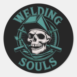 溶接ソウルレトロスカルマスクとツールグラフィック ラウンドシール