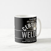 溶接トーチ&スパークス認定溶接機の卒業 コーヒーマグカップ (正面右)