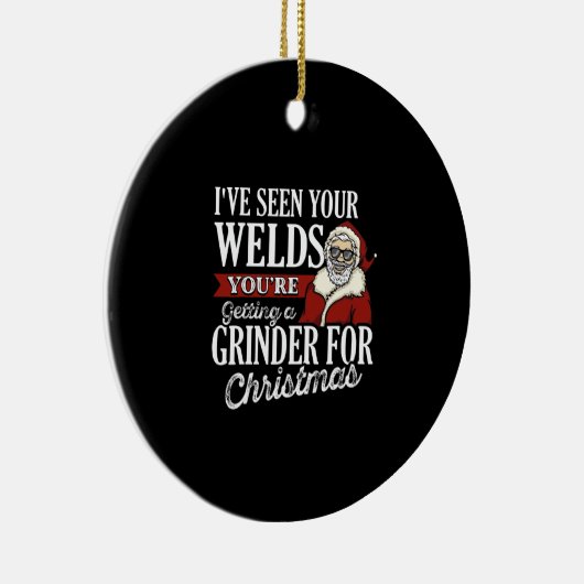 溶接ビードを見たクリスマスプレゼントおもしろい セラミックオーナメント (右)