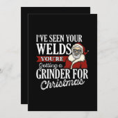 溶接ビードを見たクリスマスプレゼントおもしろい 案内状 (正面/裏面)