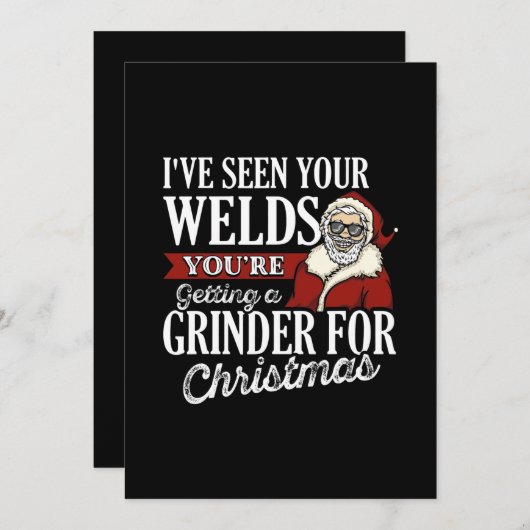 溶接ビードを見たクリスマスプレゼントおもしろい 案内状 (正面/裏面)