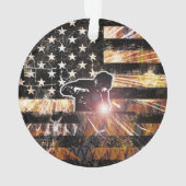 溶接フラグの火花と炎 オーナメント (裏面)