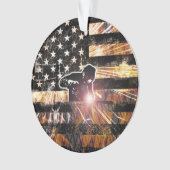 溶接フラグの火花と炎 オーナメント (正面)