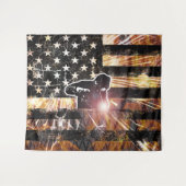 溶接フラグの火花と炎 タペストリー (正面(横))