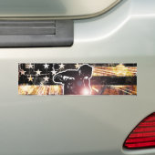 溶接フラグの火花と炎 バンパーステッカー (車上)