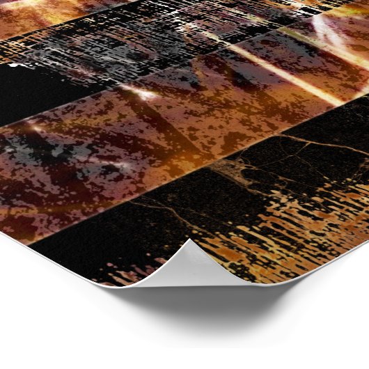 溶接フラグの火花と炎 ポスター (角)