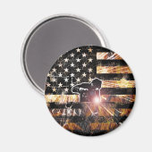 溶接フラグの火花と炎 マグネット (正面/裏面)