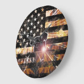溶接フラグの火花と炎 ラージ壁時計 (傾斜)