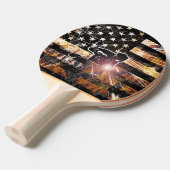 溶接フラグの火花と炎 卓球ラケット (正面アングル)