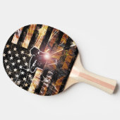 溶接フラグの火花と炎 卓球ラケット (横)