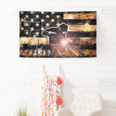 溶接フラグの火花と炎 横断幕 (インサイチュ)