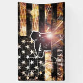 溶接フラグの火花と炎 横断幕 (縦)