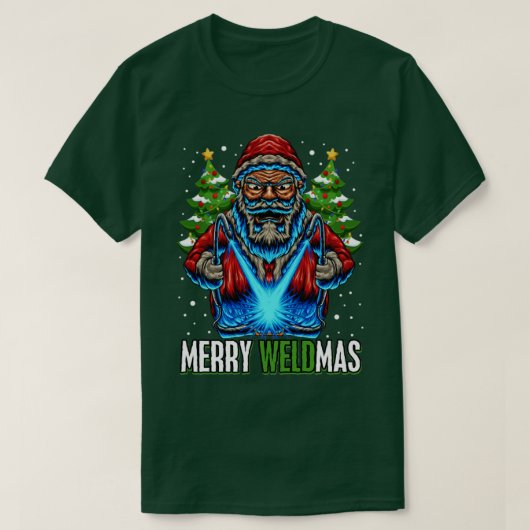 溶接メリークリスマス溶接機 Tシャツ (デザイン正面)