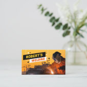 溶接モダン請負業者ウエルダー金属加工機 名刺 (スタンド正面)