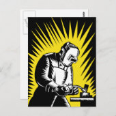 溶接作業者の溶接 ポストカード (正面/裏面)