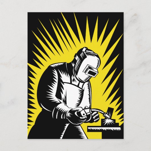 溶接作業者の溶接 ポストカード (正面)