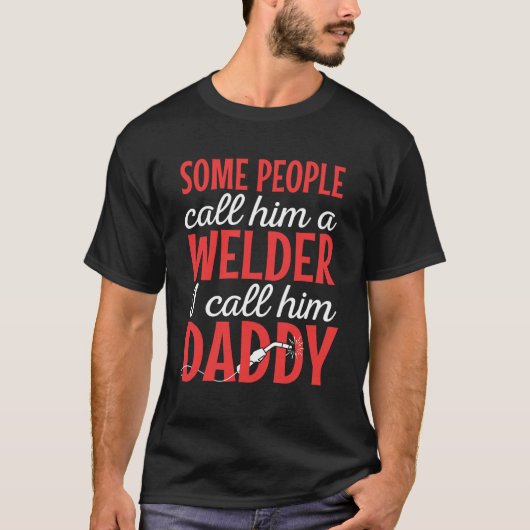 溶接作業者の鍛冶屋ファブリケータ父 Tシャツ (正面)