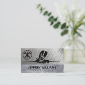 溶接作業 | ハンマーと爪、 ネイル | メタリック 名刺 (スタンド正面)