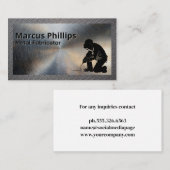 溶接作業 | 金属ブラシ付き鋼 名刺 (正面/裏面)