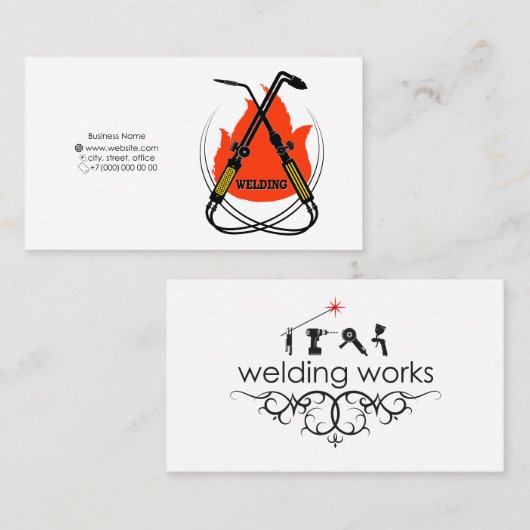 溶接及び溶接作業の名刺 名刺 (正面/裏面)