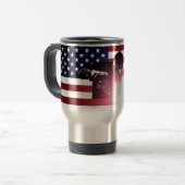 溶接工および米国旗 トラベルマグ (正面左)