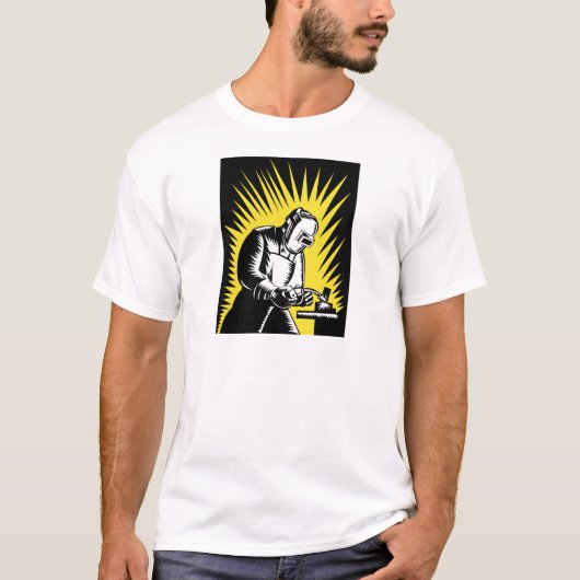 溶接工の労働者の溶接 Tシャツ (正面)
