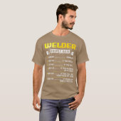 溶接工の時給 溶接ギア 男性溶接工のおもしろTシャツ Tシャツ (正面フル)