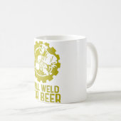 溶接工はビールのために溶接します - 面白い溶接トーチ コーヒーマグカップ (正面右)