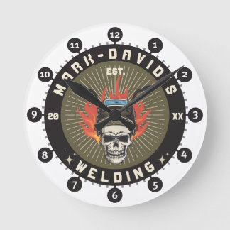 溶接工パーソナライズされた金溶接工房 ラウンド壁時計