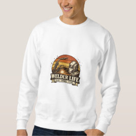溶接工ライフヒートスパークスチールレトロサンセットTシャツ スウェットシャツ