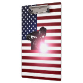 溶接工及び米国旗 クリップボード (左)