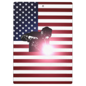 溶接工及び米国旗 クリップボード (裏面)