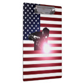 溶接工及び米国旗 クリップボード (右)