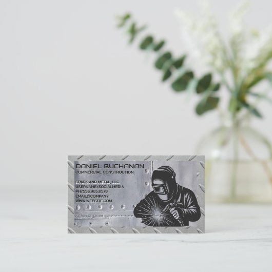 溶接工 | 火花 | 鉄骨 名刺 (スタンド正面)
