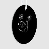 溶接師シルエットかわいい影工の贈り物 オーナメント (正面)