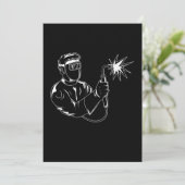 溶接師シルエットかわいい影工の贈り物 案内状 (スタンド正面)