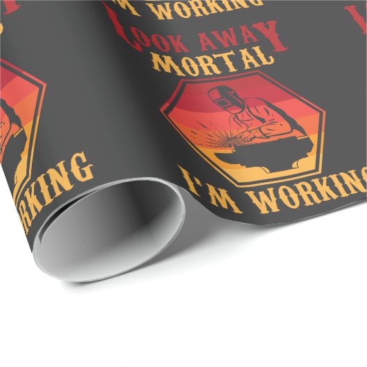 溶接引用文笑わされるレトロ溶接従業員ユーモア ラッピングペーパー (ロールコーナー)