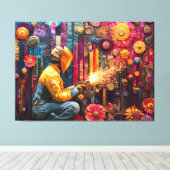 溶接技鮮やか術 – フローラ産業の溶接機 キャンバスプリント (インサイチュ (ウッドフロア))