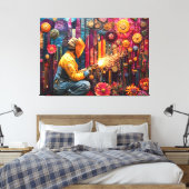 溶接技鮮やか術 – フローラ産業の溶接機 キャンバスプリント (インサイチュ (寝室))