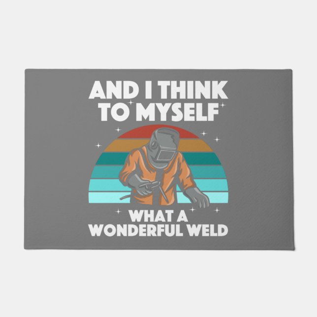 溶接最高のアートメンズアークウェダーパイプライナーエア ドアマット (正面)