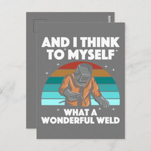 溶接最高のアートメンズアークウェダーパイプライナーエア ポストカード (正面/裏面)