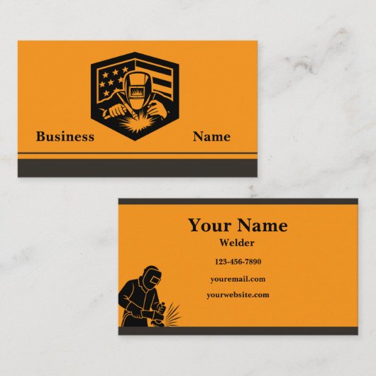 溶接業の名刺 名刺 (正面/裏面)