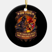 溶接機おもしろいことわざ溶接男性へ セラミックオーナメント (正面)